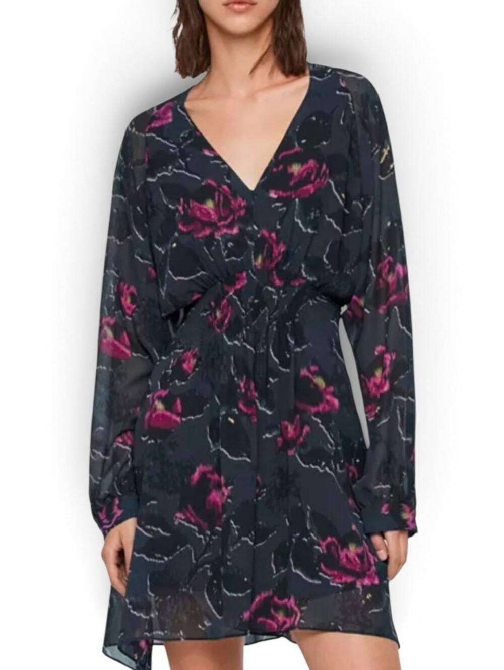 ALL SAINTS Nichola Rosalyn Smocked Waist Dress - XS